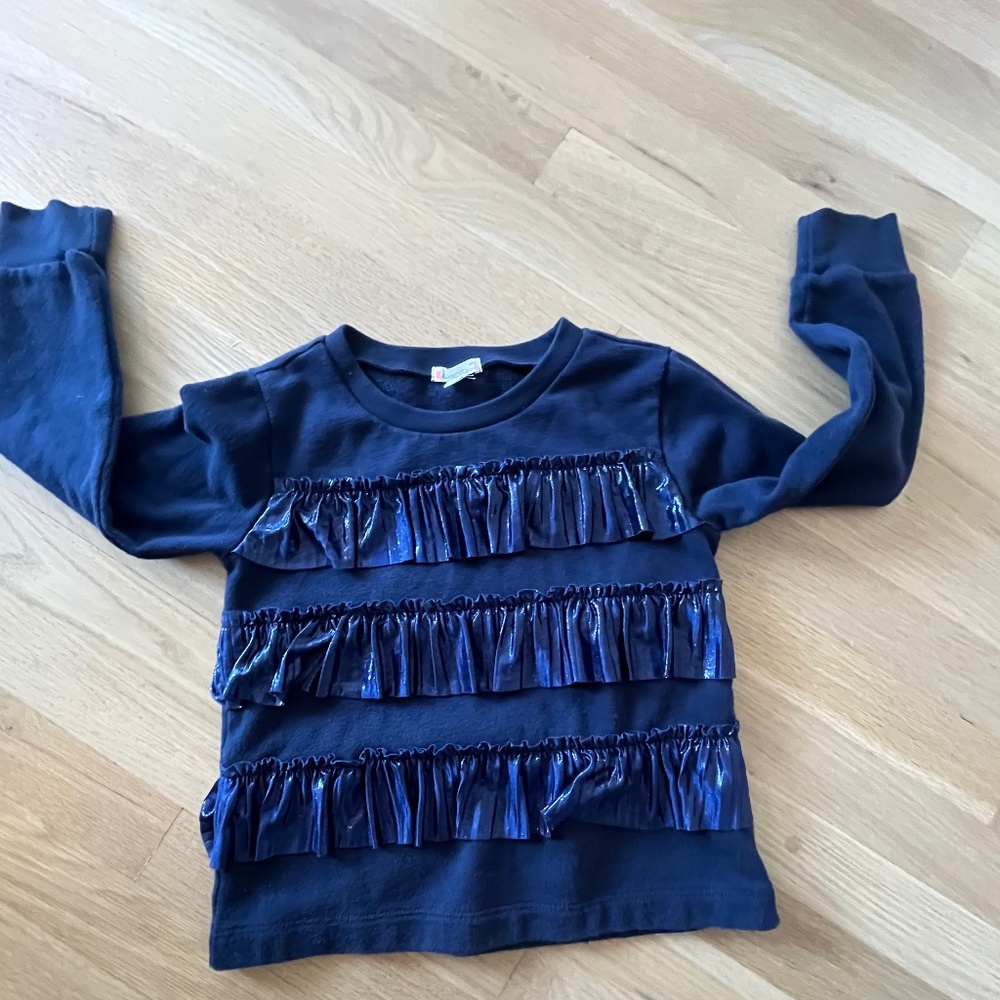 Crewcuts Shimmer Navy Sweater Size 6-7